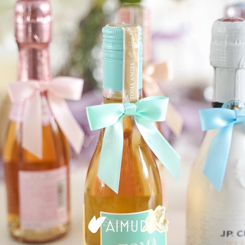 AIMUDI Satin Twist Tie Bows - 2.5" Pastel Gift Wrapping Bows for Crafts & Parties | 60 Pack