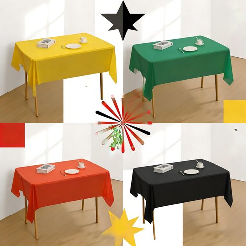 12Pcs Disposable Rectangular Tablecloths | Black History Month Party Decorations - 54x108 Inch