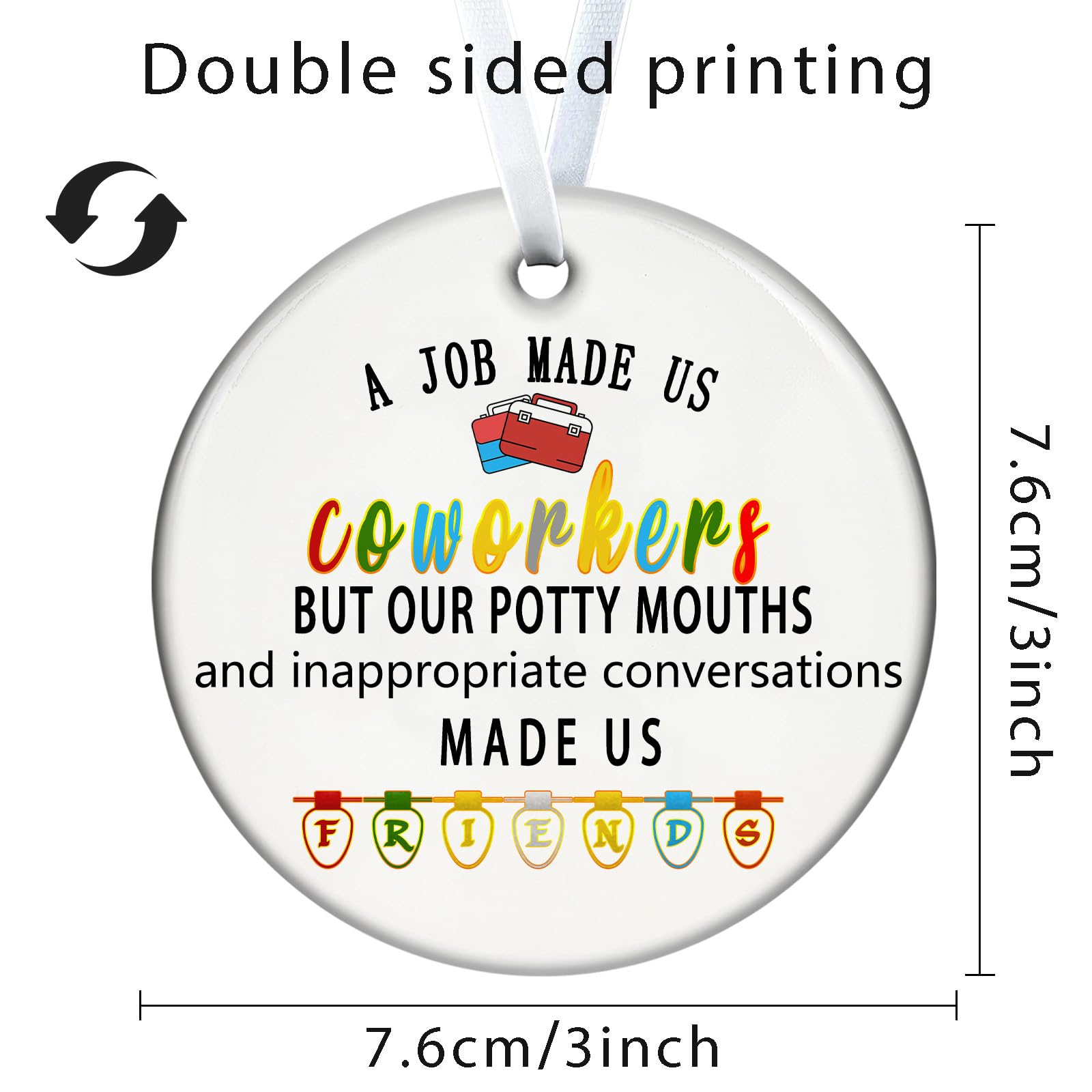 Christmas Ornaments Neighbor Gifts I Wish You Lived Next Door Ornament 2025 Funny Ceramic Ornament Xmas Tree Decorations Best New Home Friendship Gifts for Neighbors Friends Women Boyfriend Girlfriend