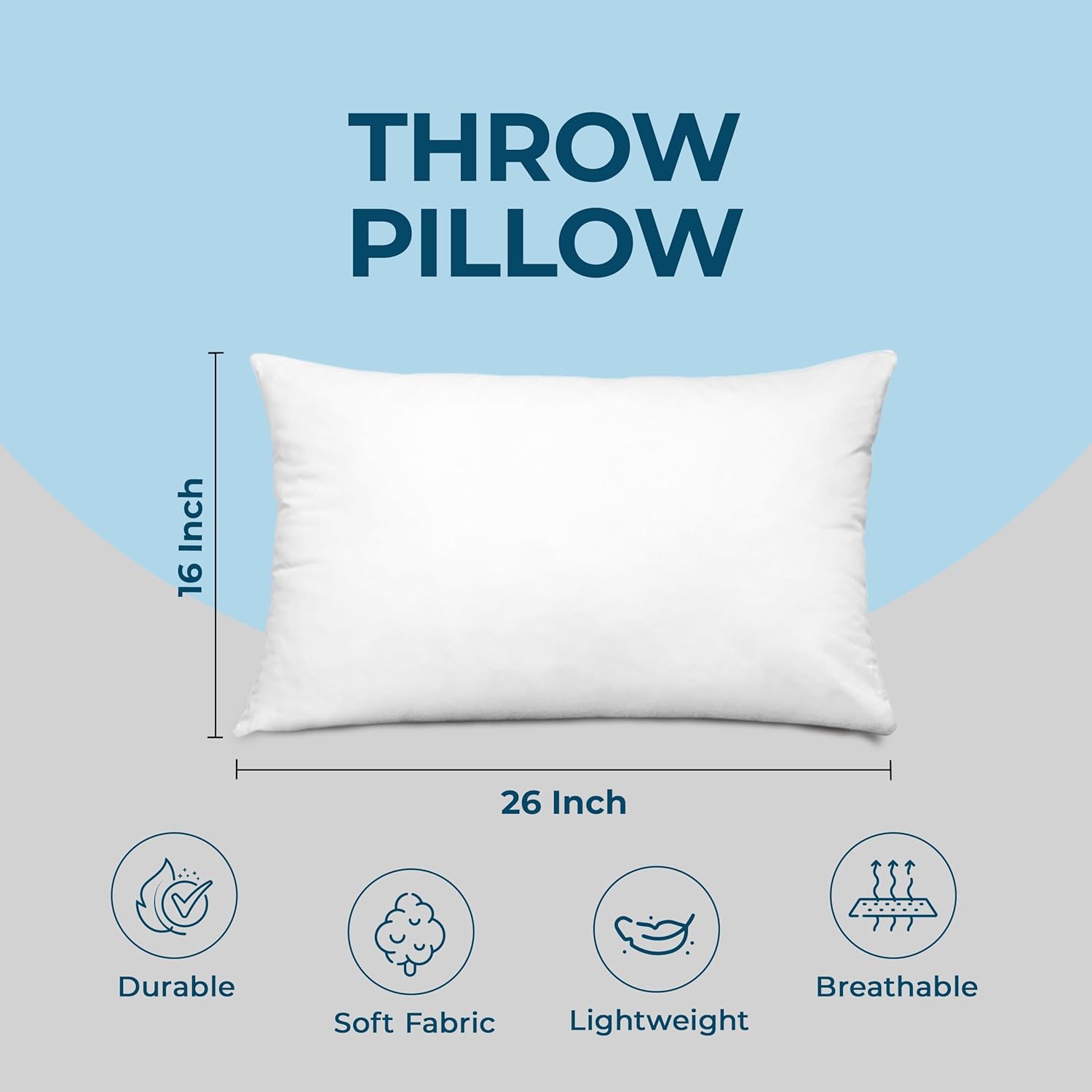 Utopia Bedding Throw Pillows - Set of 4 White 16x26 Inches Down Alternative Decorative Pillows for Home