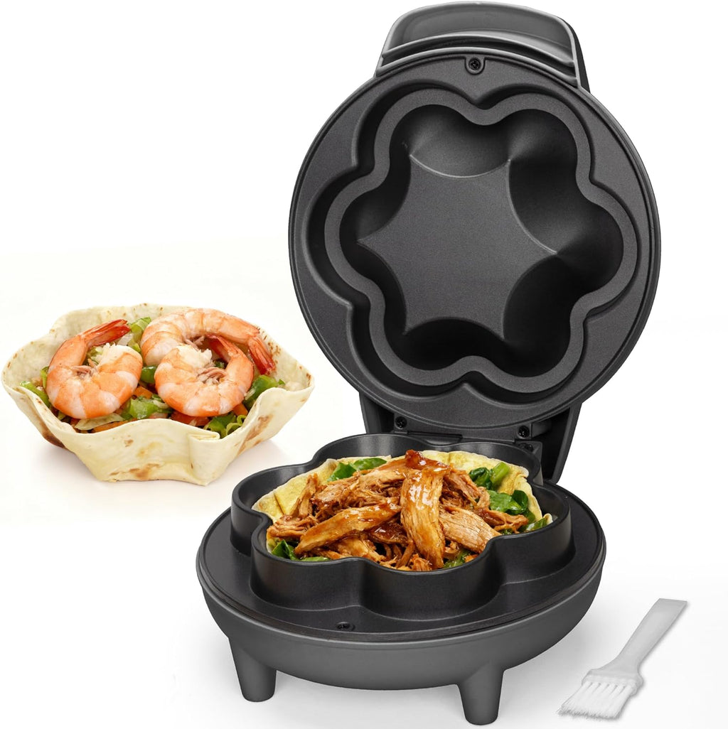 SurgarWhisk Tortilla Bowl Maker - Quesadilla & Taco Shell Mold for 7-Inch Tortillas | Graphite Finish