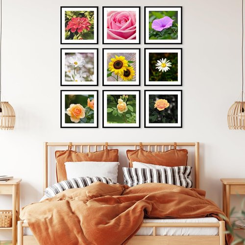 JCJMY 18-Pack 12x12 Picture Frames - Black Gallery Wall Set for 10x10 or 12x12 Photos