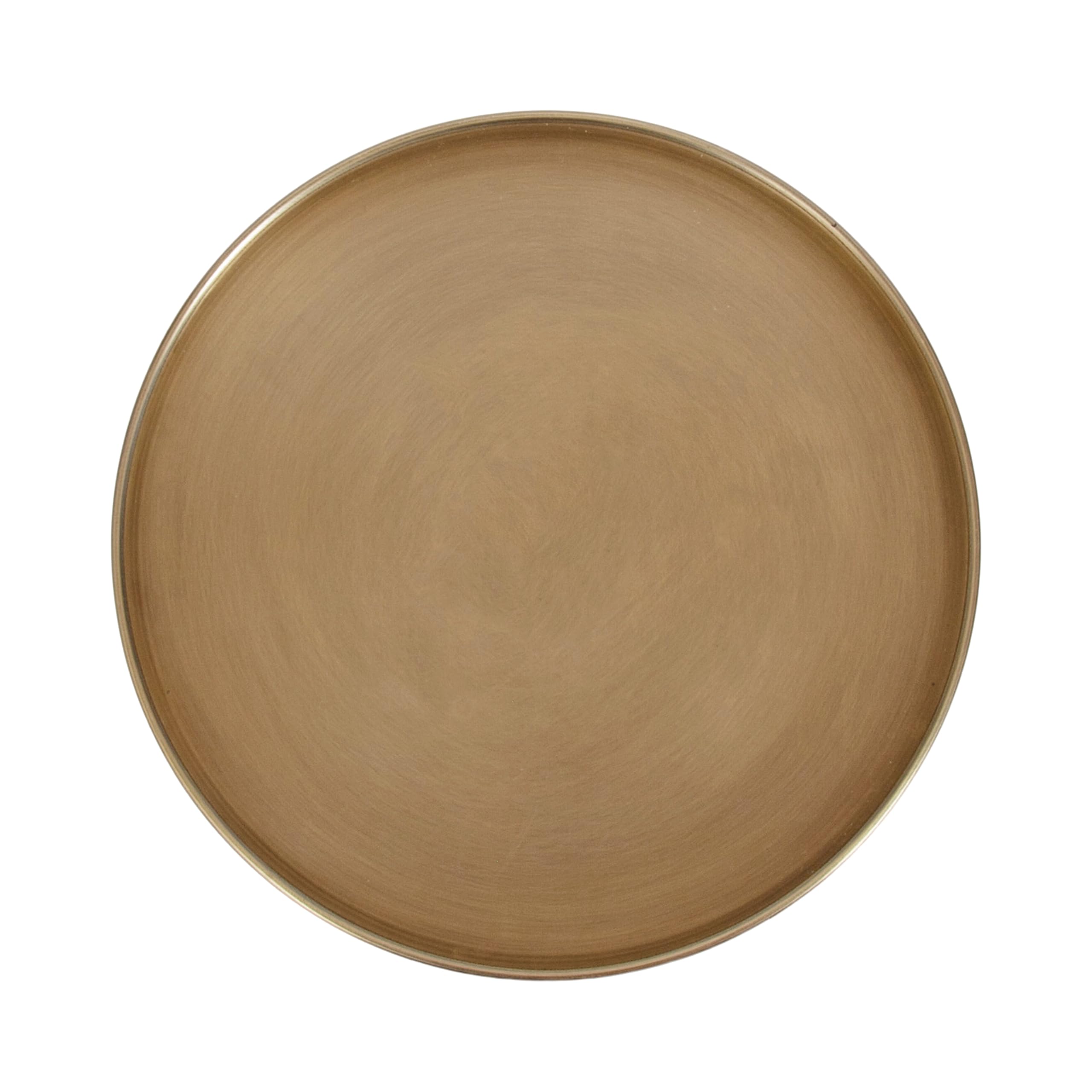 Kate and Laurel Tira Elegant Round Drink Table, 10 x 22, Antique Brass and Black, Vintage Glam Circle Martini Table for Use as a Small Bedroom Nightstand or Living Room Plant Stand Option