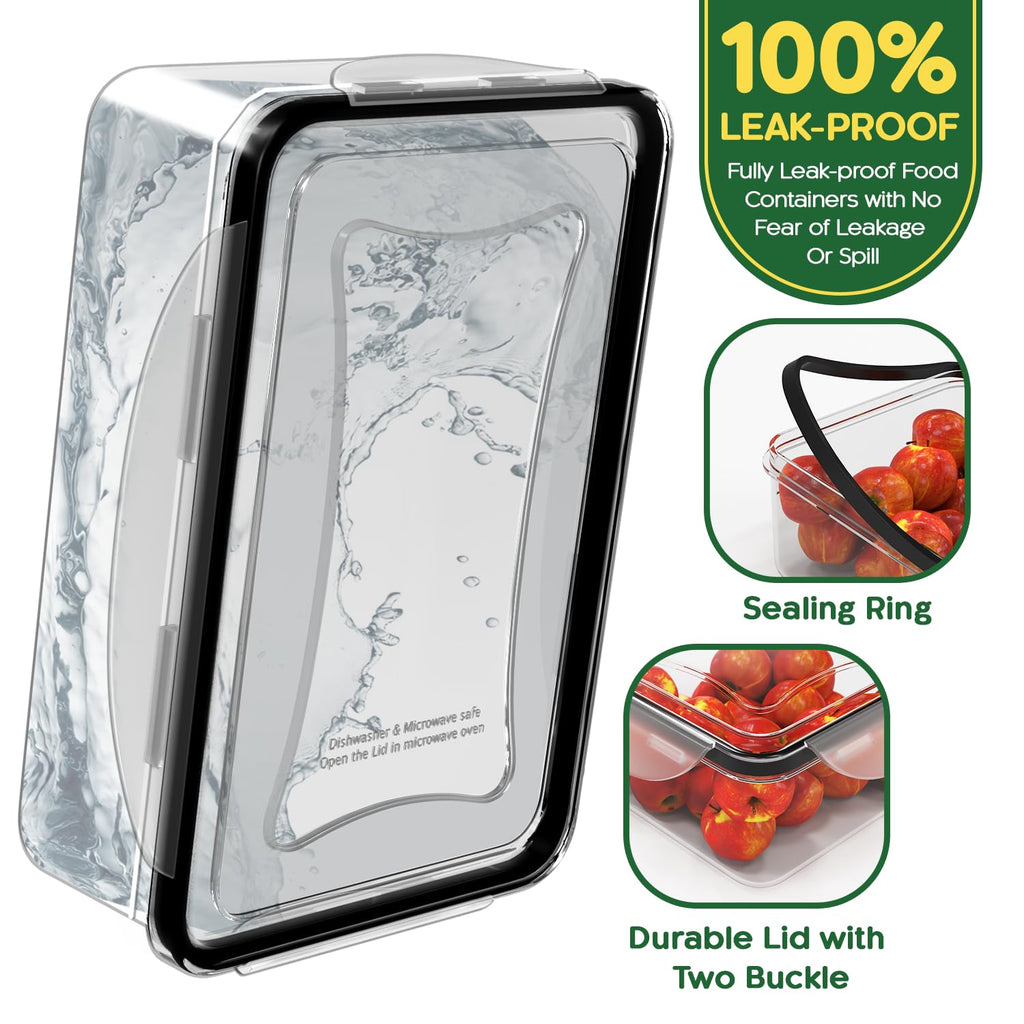 44 Pcs Food Storage Containers with Lids Airtight- (22 Stackable Boxes-22 Lids) Plastic Meal Prep Container for Pantry Kitchen Organization, Microwave, Dishwasher, Freezer Safe -100% Leak Proof