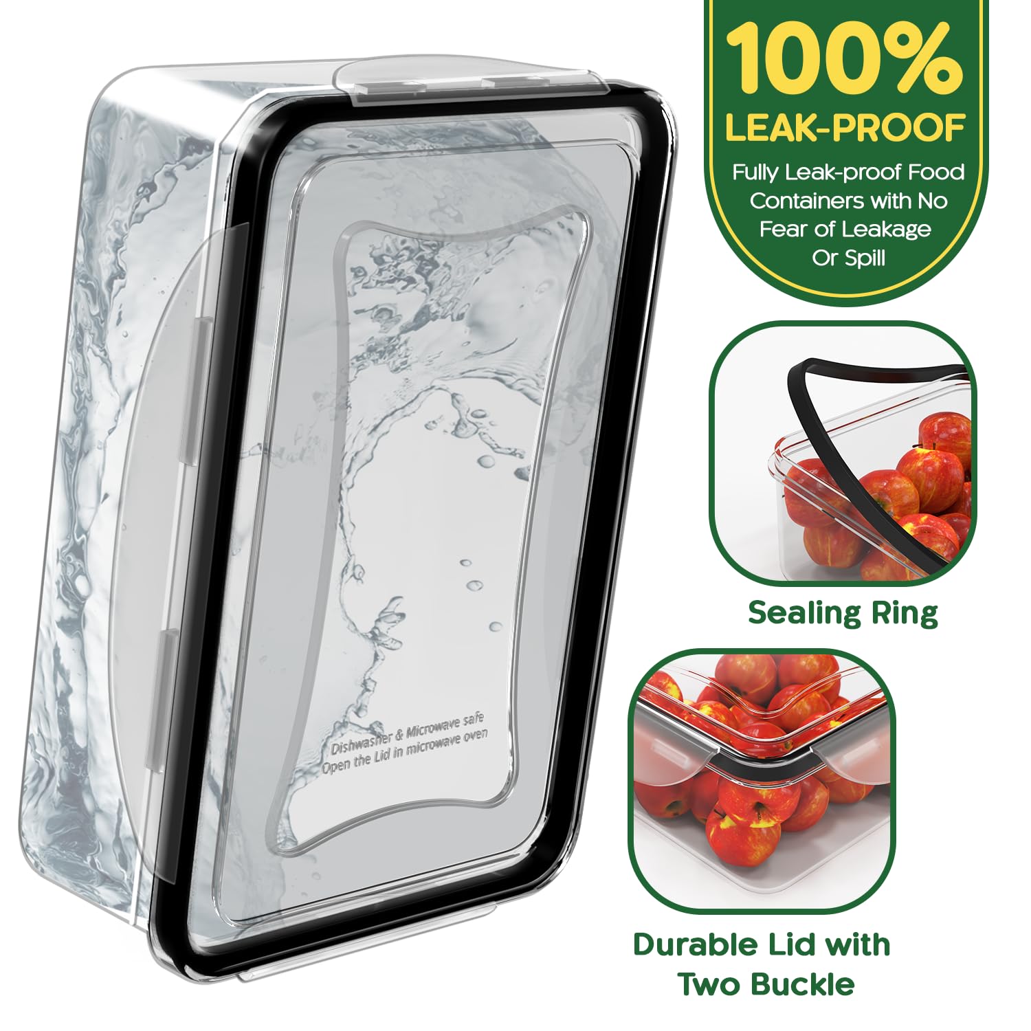 44 Pcs Food Storage Containers with Lids Airtight- (22 Stackable Boxes-22 Lids) Plastic Meal Prep Container for Pantry Kitchen Organization, Microwave, Dishwasher, Freezer Safe -100% Leak Proof