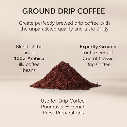 Illy Classico Ground Coffee - Medium Roast With Chocolate & Caramel Notes | 100% Arabica, 8.8 Oz
