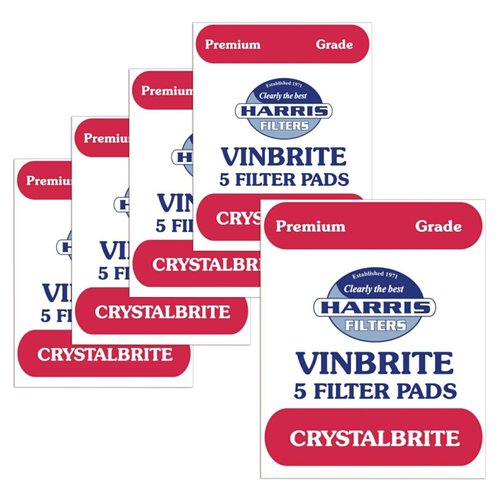 HARRIS 5x Harris Crystalbrite Filter Pads 5-pk Use with Harris Vinbrite MK3 Filter Kit