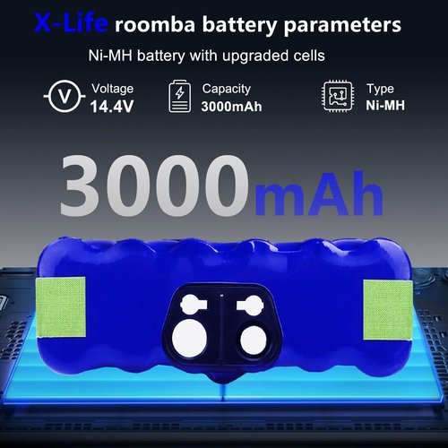 Lcenerga for iRobot Battery Replacement for Roomba 400 500 600 700 800 Series for roomba 400 530 535 540 550 560 570 580 595 620 630 660 650 760 770 780 790 870 880 NiMH