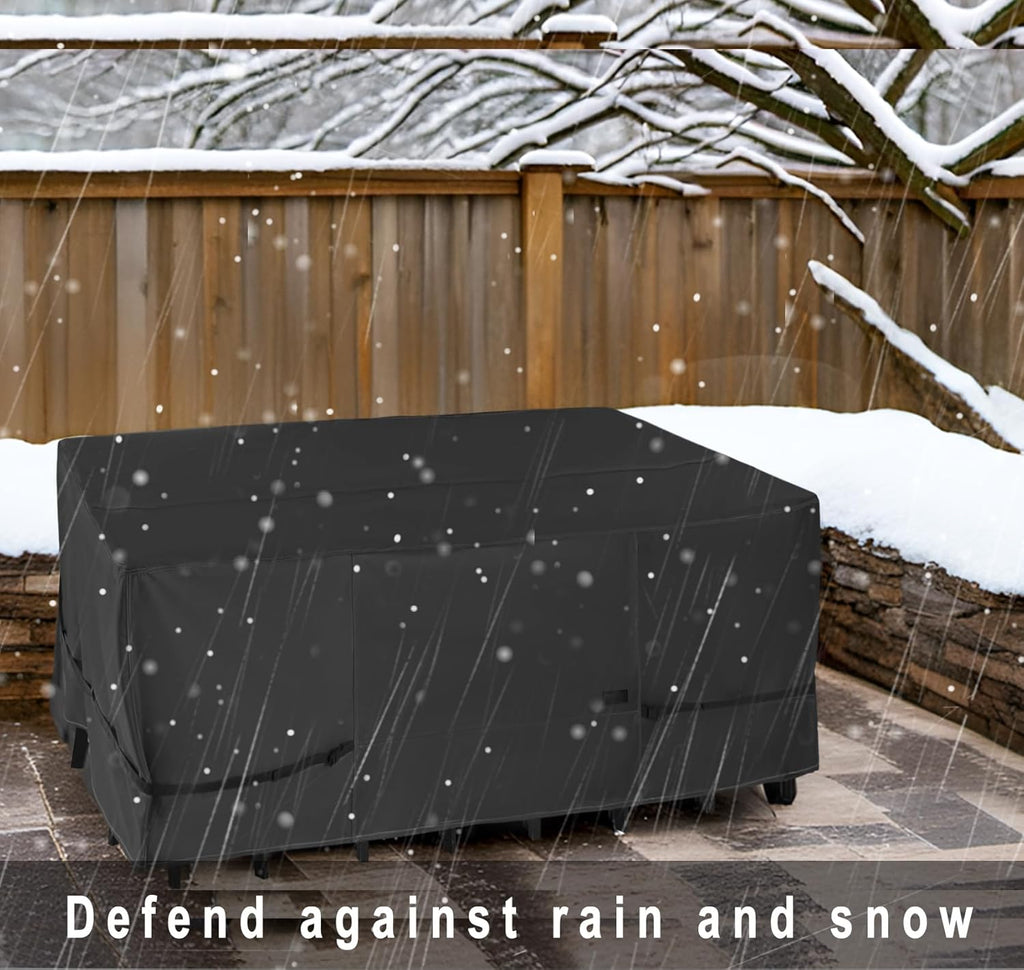 NettyPro Patio Table Cover - Waterproof 54 x 54 Inch Square Outdoor Furniture Protector | Black