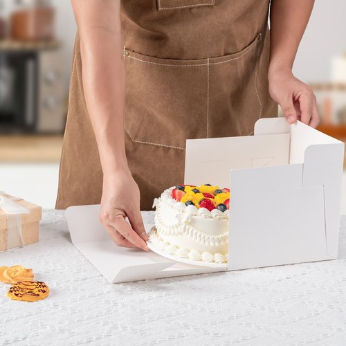 5 Pack Cake Boxes 10 Inch, 10x10x8 Inches Tall Cake Large Box, Disposable Cakes Transport Containers with Lids, Bakery Boxes with Large Window, for Cookies Pies Cupcakes Pastry-Wedding,Birthday, Party