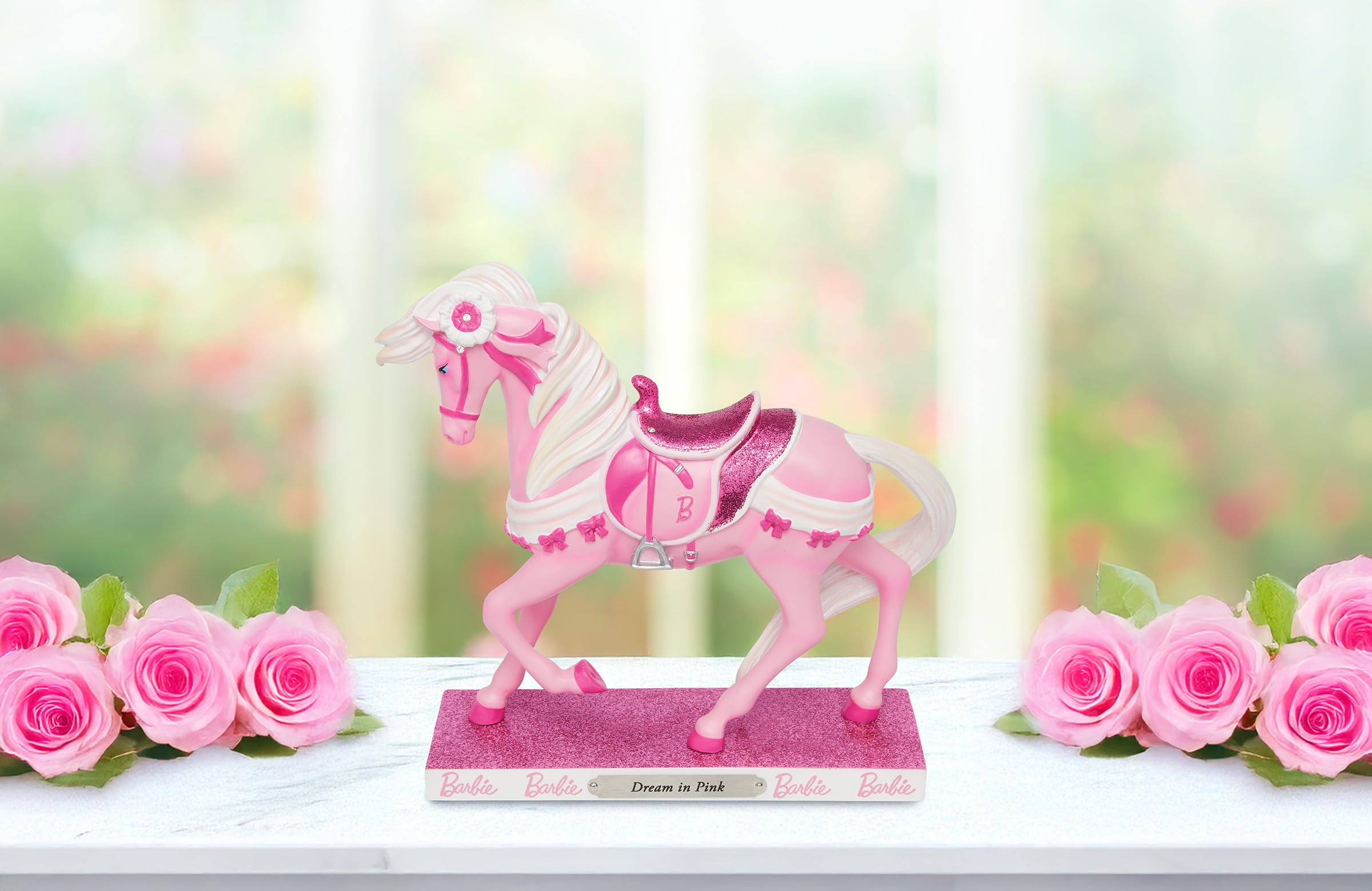 Enesco The Trail of Painted Ponies Barbie Dream in Pink Horse Figurine, 7.3 Inch, Multicolor