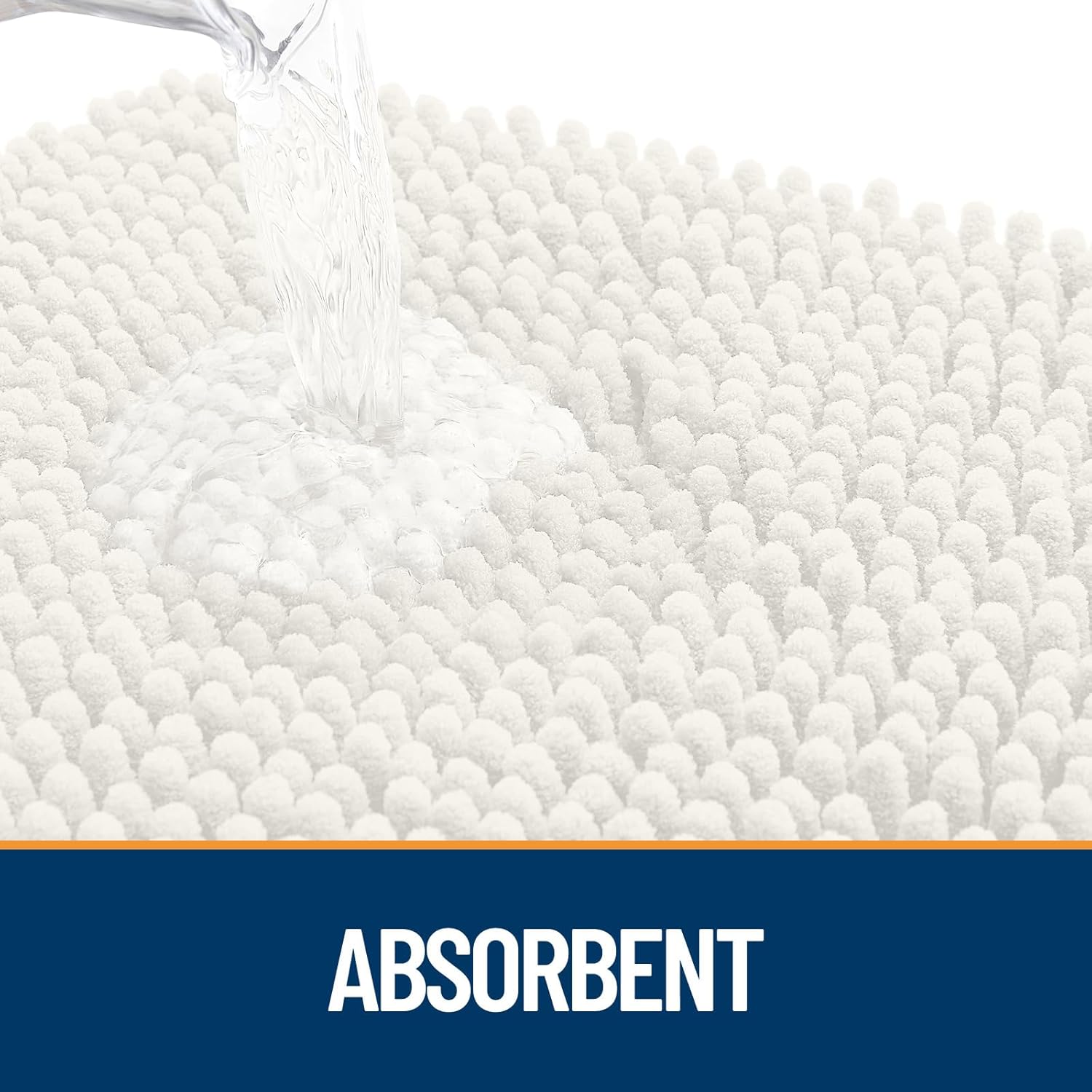 OLANLY Dog Door Mat - Absorbent Non-Slip Mud Mat for Indoor Use | Quick Dry Chenille, 59x20, Ivory