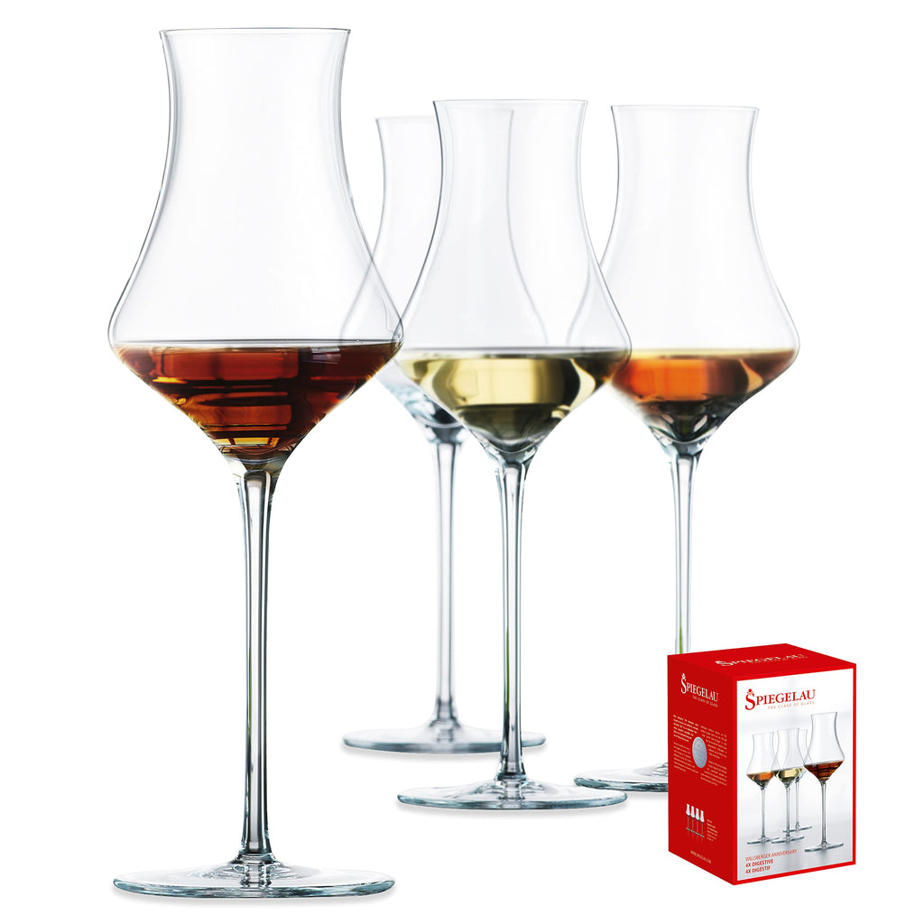 Spiegelau Willsberger Digestif Glasses Set of 4, Elegant Crystal Cordial Glasses, European-Made Glassware for Spirits, Amaro and Port Wine, Home Bar and Wedding Gifts, After Dinner Drinks, 9.9 oz