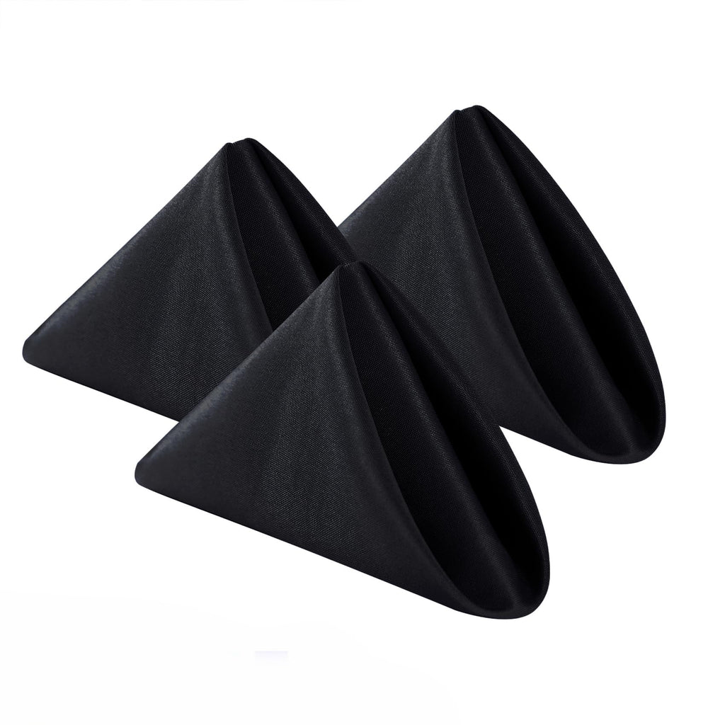 Bailarina Cloth Napkins Set of 120,17x17 inches Dinner Napkins Cloth Washable,Polyester Square Table Cloth Napkin Bulk with Hemmed Edges Ideal for Banquets, Parties and Weddings-Black