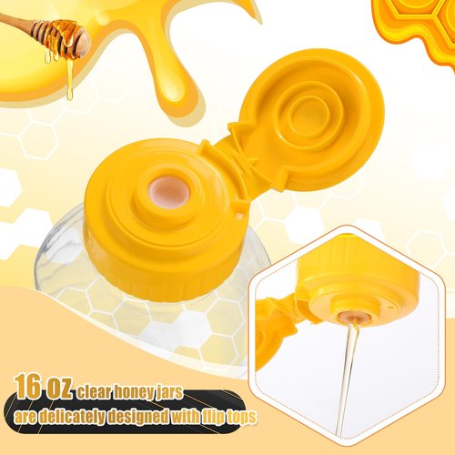 Tioncy 96 Pcs 8oz Plastic Honey Squeeze Bottles Bulk Honey Dispenser Squeeze Containers with Flip Lid Clear Empty Jar for Easy Storing and Dispensing