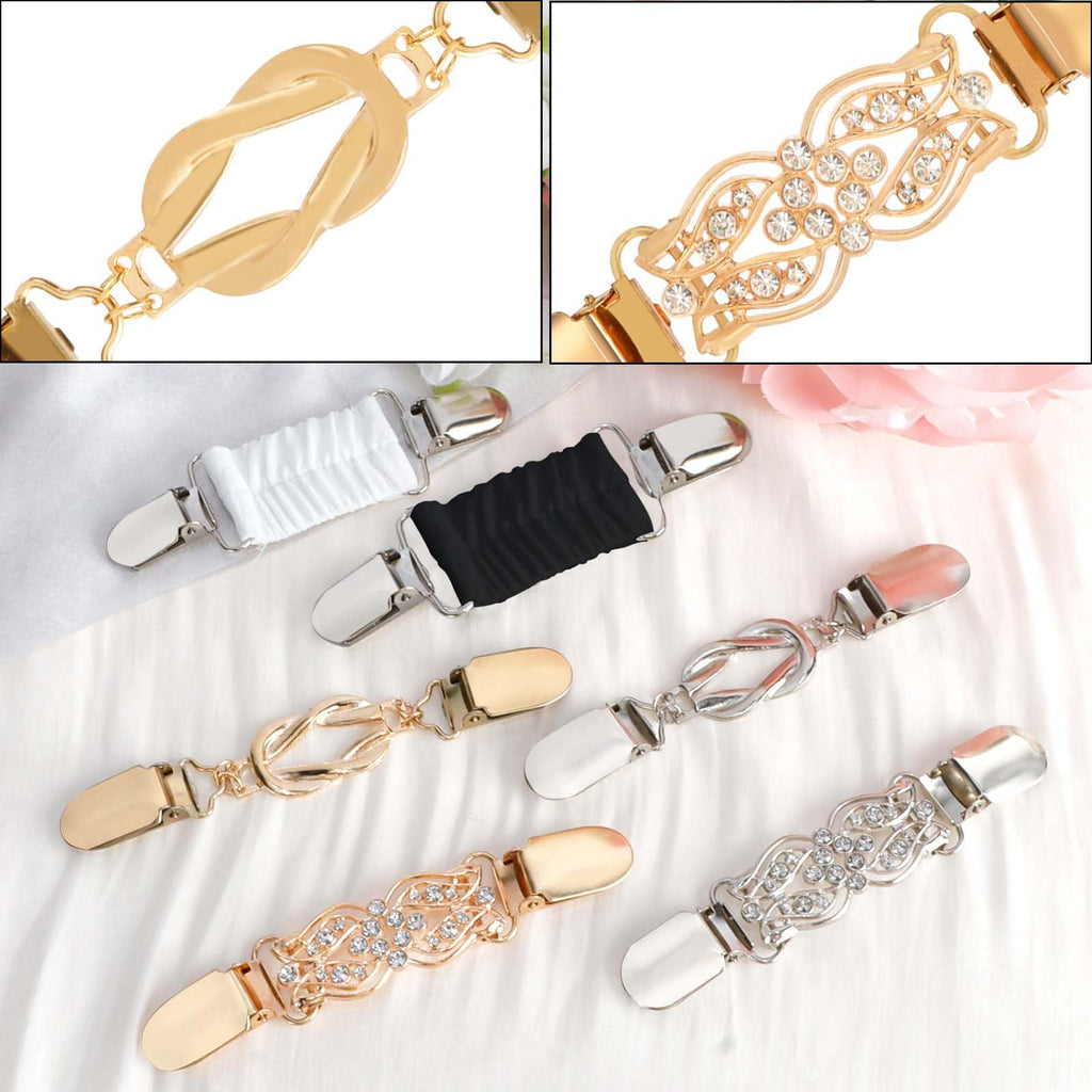 Chanaco 6Pcs Cinch Clips Vintage Dress Clip Back Cinch Set Retro Waist Cincher Sweater Clip for Cardigans Shawl Shirt Scarf Shirt Clips for Women to Tighten