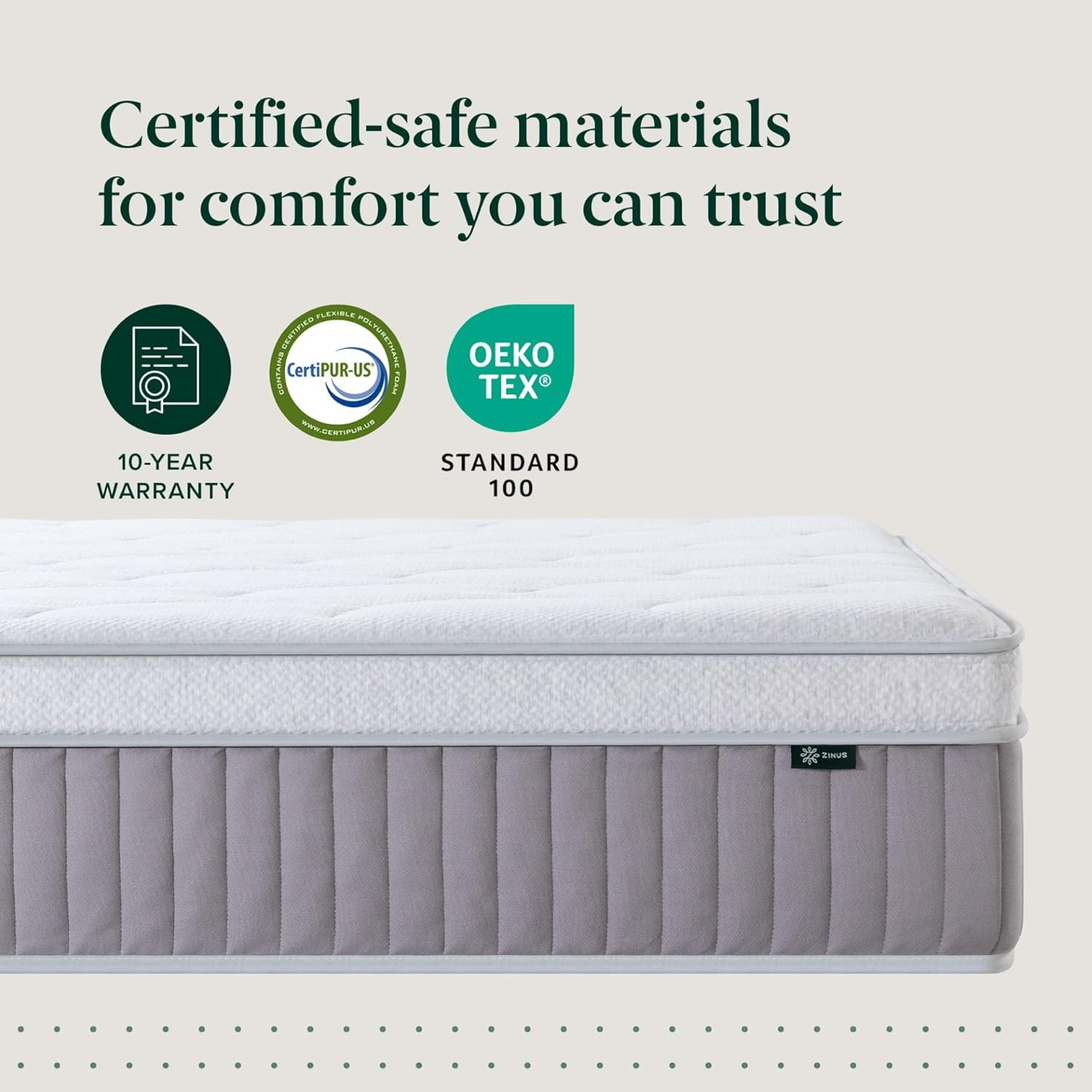 Zinus Cool Support Queen Hybrid Mattress - Cooling Gel Memory Foam & Heavy-Duty Coils for Soothing Pressure Relief