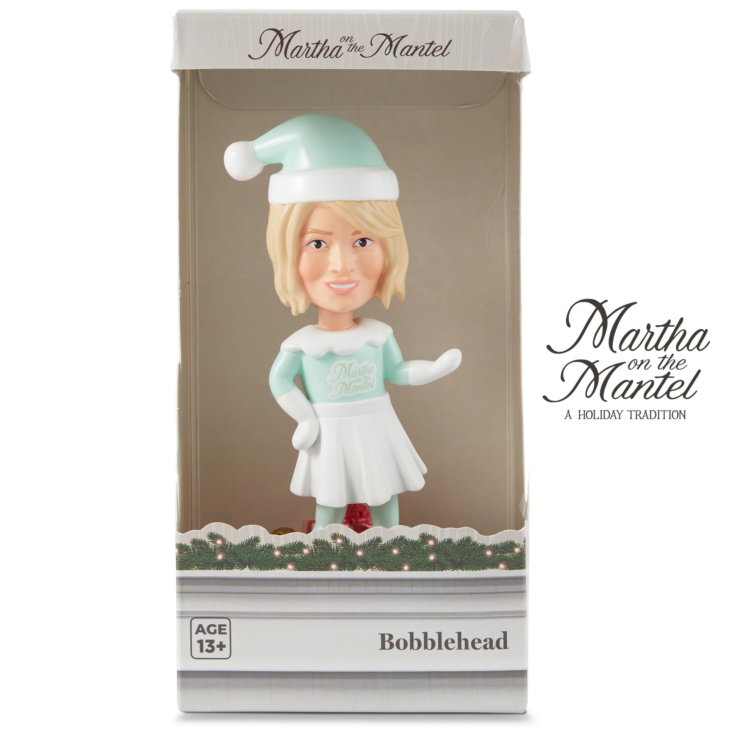Martha Stewart Funny Bobbleheads – Martha on The Mantel Santa Bobblehead, Christmas Bobble Heads, Bobble Head Figures, Holiday Collectible Décor, Secret Santa Collectible, Stocking Stuffer Gift