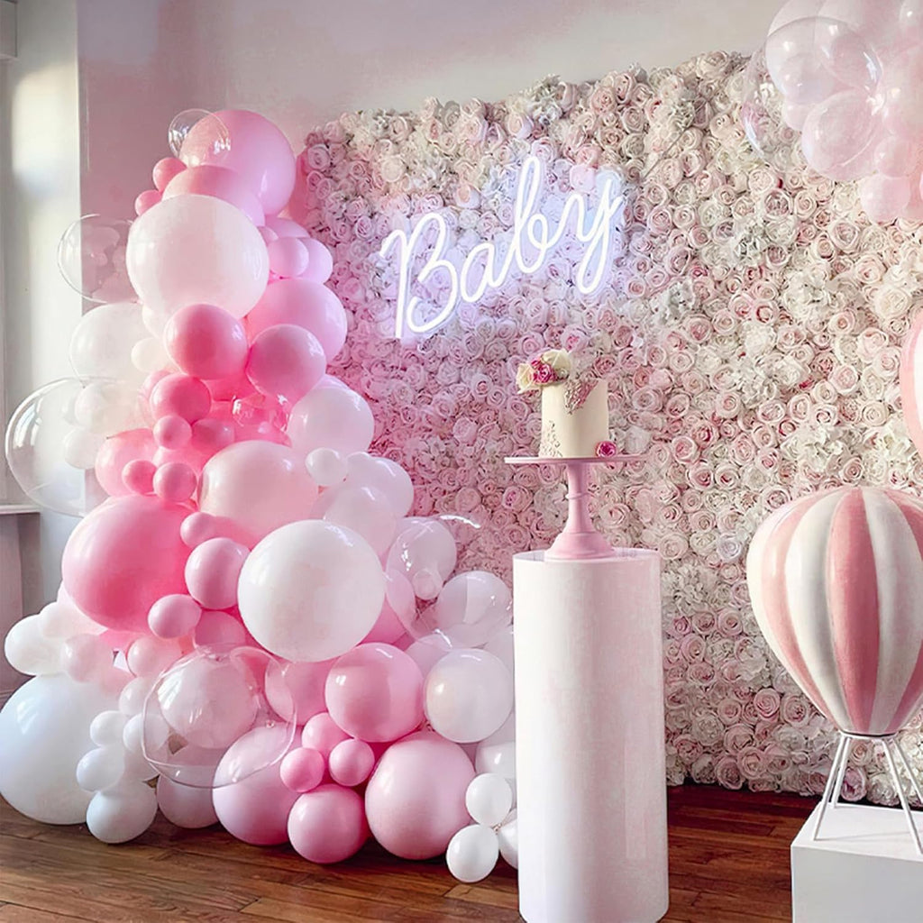 PartyWoo Baby Pink Balloons - 50pcs 12 Inch Pastel Balloons for Girl Baby Showers & Parties