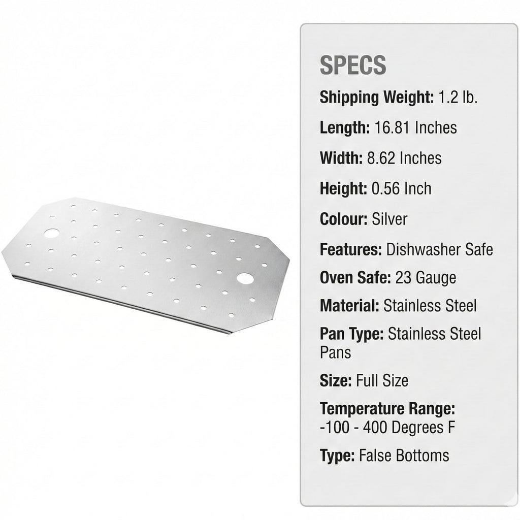 Stainless Steel Steam Table Pan False Bottoms – Hotel Pan Inserts with Drain Holes, Available in 1/4, 1/2, and Full Size | Keeps Food Elevated & Prevents Sogginess (4, Half Size (1/2 Size))