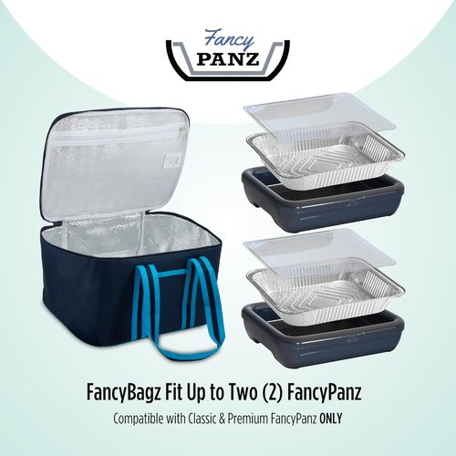 Fancy Panz - Pink Insulated Casserole Carrier Bag - Keeps Food Hot or Cold - 2 Pocket Design