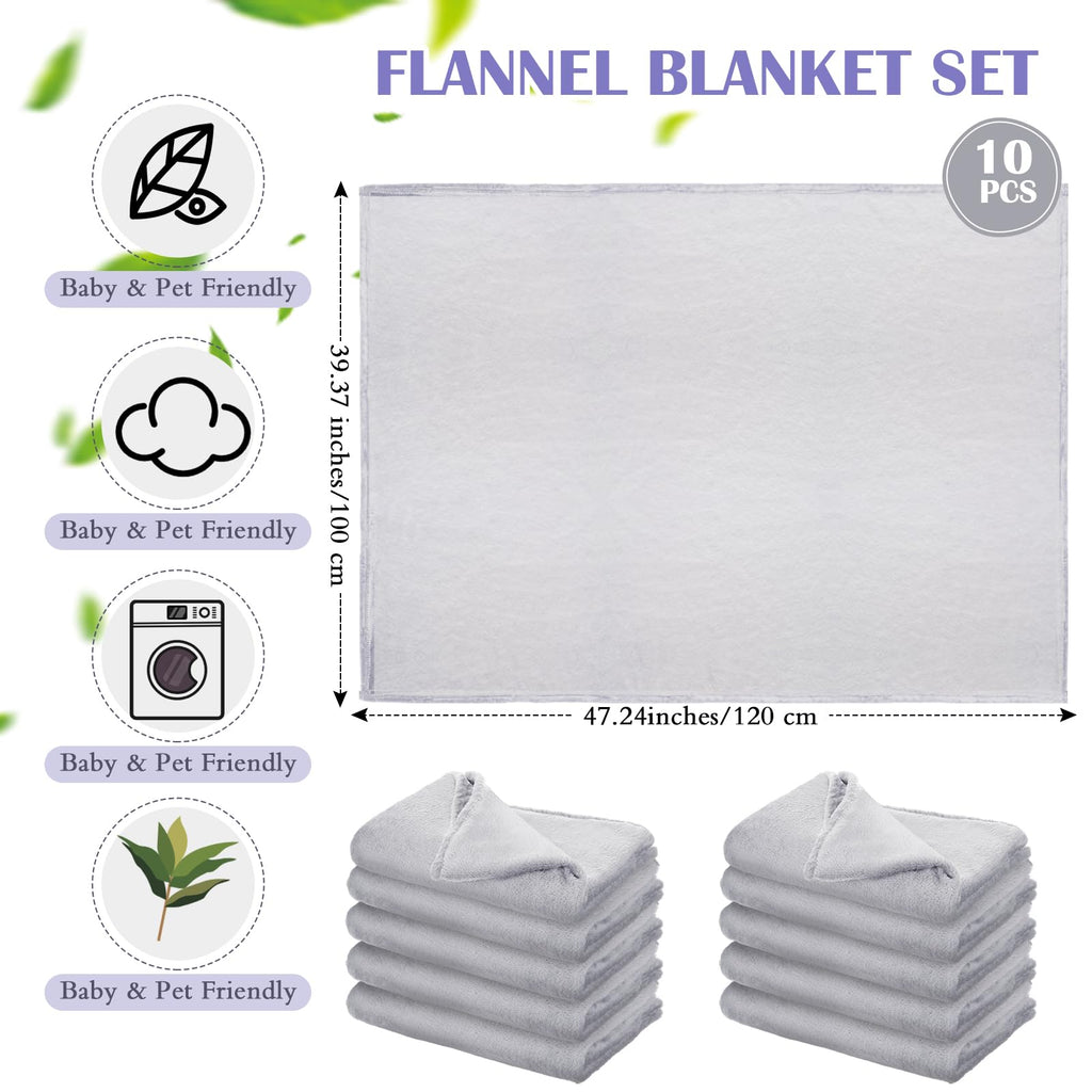 Breling 10 Pcs Cot Blanket Toddler Daycare Nap Blanket for Kids 39 x 47 Inch Fleece Baby Warm Fluffy Cozy Rest Time Supplies for Classroom, Preschool, Daycare or Nursery(Dark Gray)