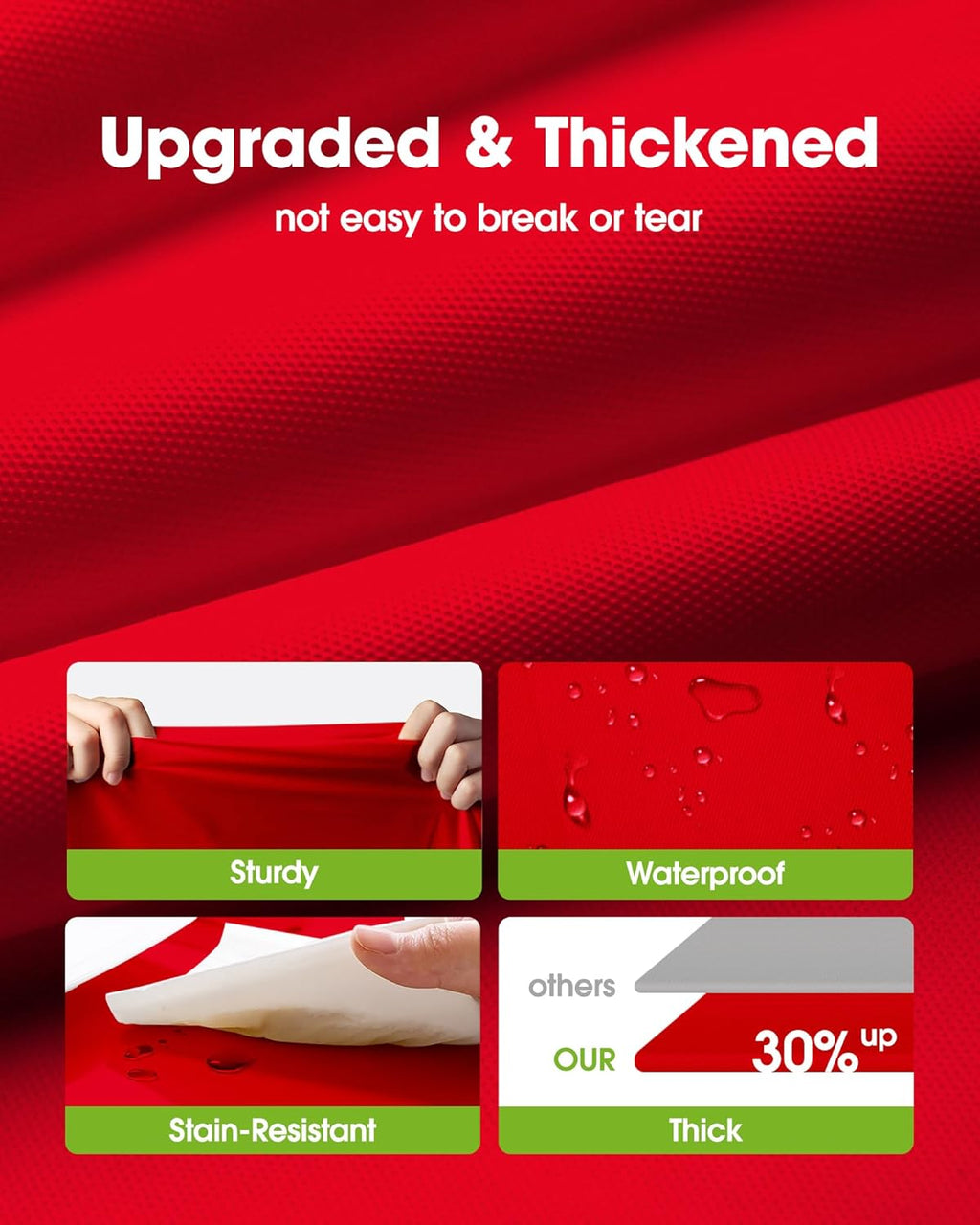 Pureegg Disposable Plastic Table Cloths - 84'' Round, Leakproof & Sturdy, Perfect for Holidays & Events - Red (8 Pack)