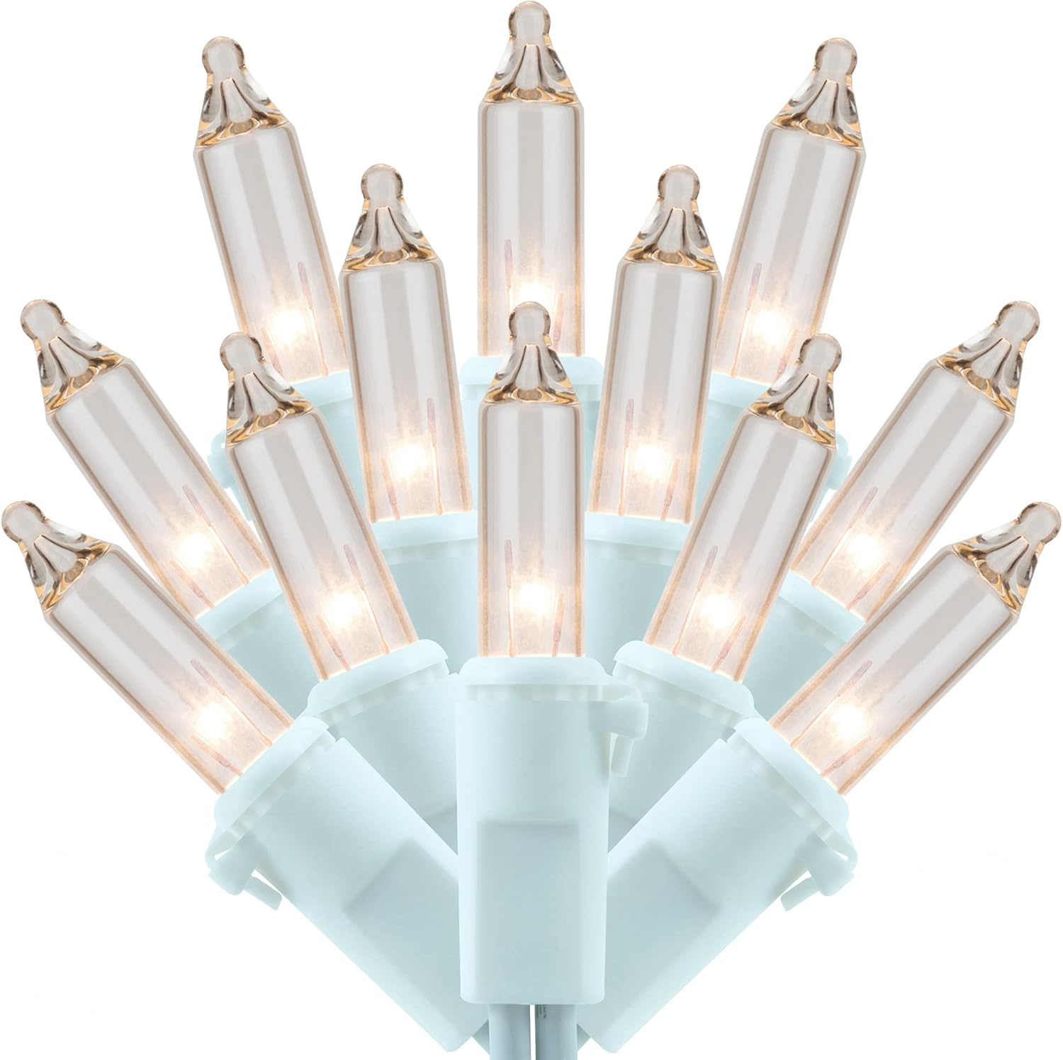 Skiennix 200 Count Clear Christmas Lights - 33 ft White Wire Holiday String Light Set (UL Listed)