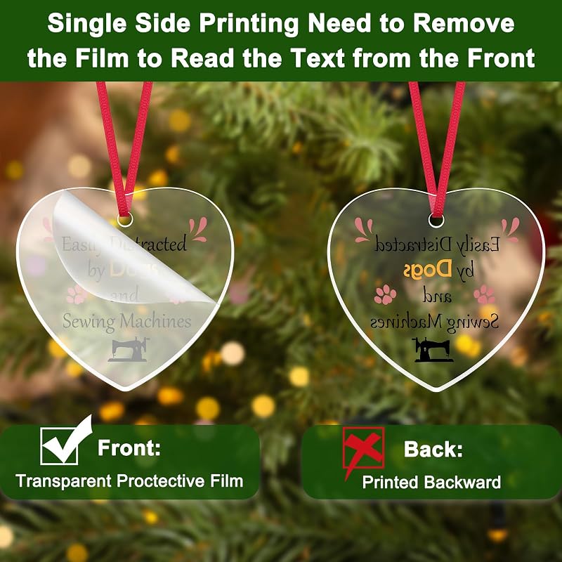 Sewer Dog Lover Ornament - 7.6x7 cm Acrylic Christmas Decoration for Sewing & Quilting Gift