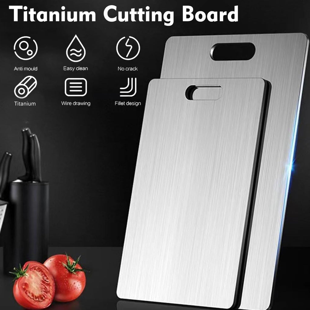 Titanium Cutting Board Set of 3,100% Pure Titanium Cutting Boards for Kitchen Double Sided,Hygiene Durable Dishwasher,Fruit & Vegetables （S+M+L)