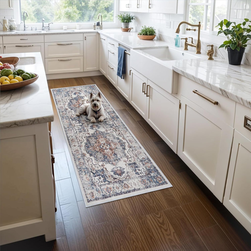 Skiennix Washable Hallway Runner Rug - Non-Slip Indoor Carpet | Soft, Lightweight, Water-Resistant (2x5, Brick)