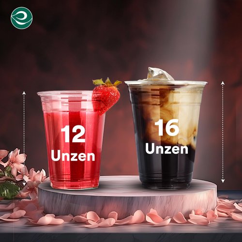 ECO SOUL 200 Pack Compostable Party Cups 16 oz Plant-Based Disposable Clear Cold Cup for Wine, Coffee, Smoothie & Soda Drinks | Cocktail Parties & Birthdays | Non-Toxic & BPA-Free Zero Plastic Glass