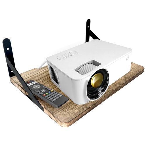 Zalumis Solid Wood Wall Mount Shelf for Projector, Router, WiFi, Modem, 12" x 8" Wall Mount Shelf Holds Up to 25 lbs for Projector