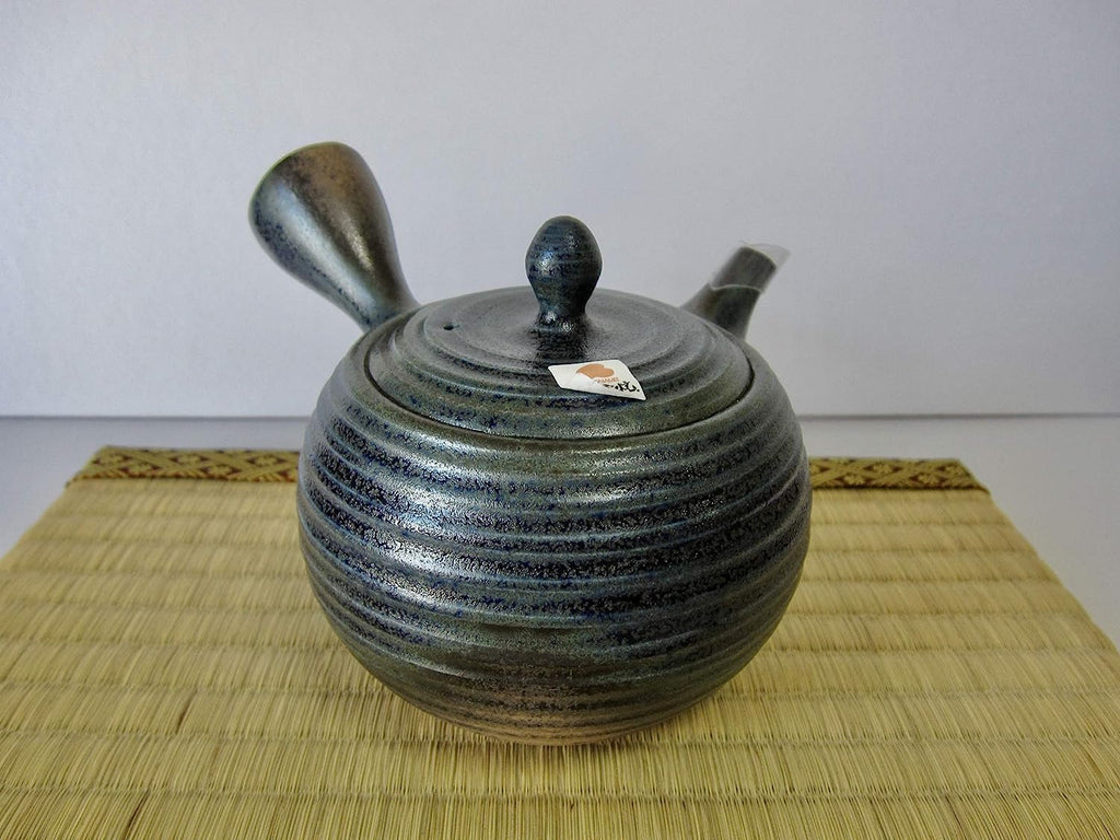 Yamakiikai Y238 Tokoname Ware Isshin Saku Round Teapot, 12.2 fl oz (360 ml), Ash Glazed Wheeler