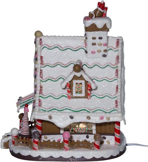 Kurt Adler 12-Inch Lighted Gingerbread House | Festive Holiday Decor for Christmas