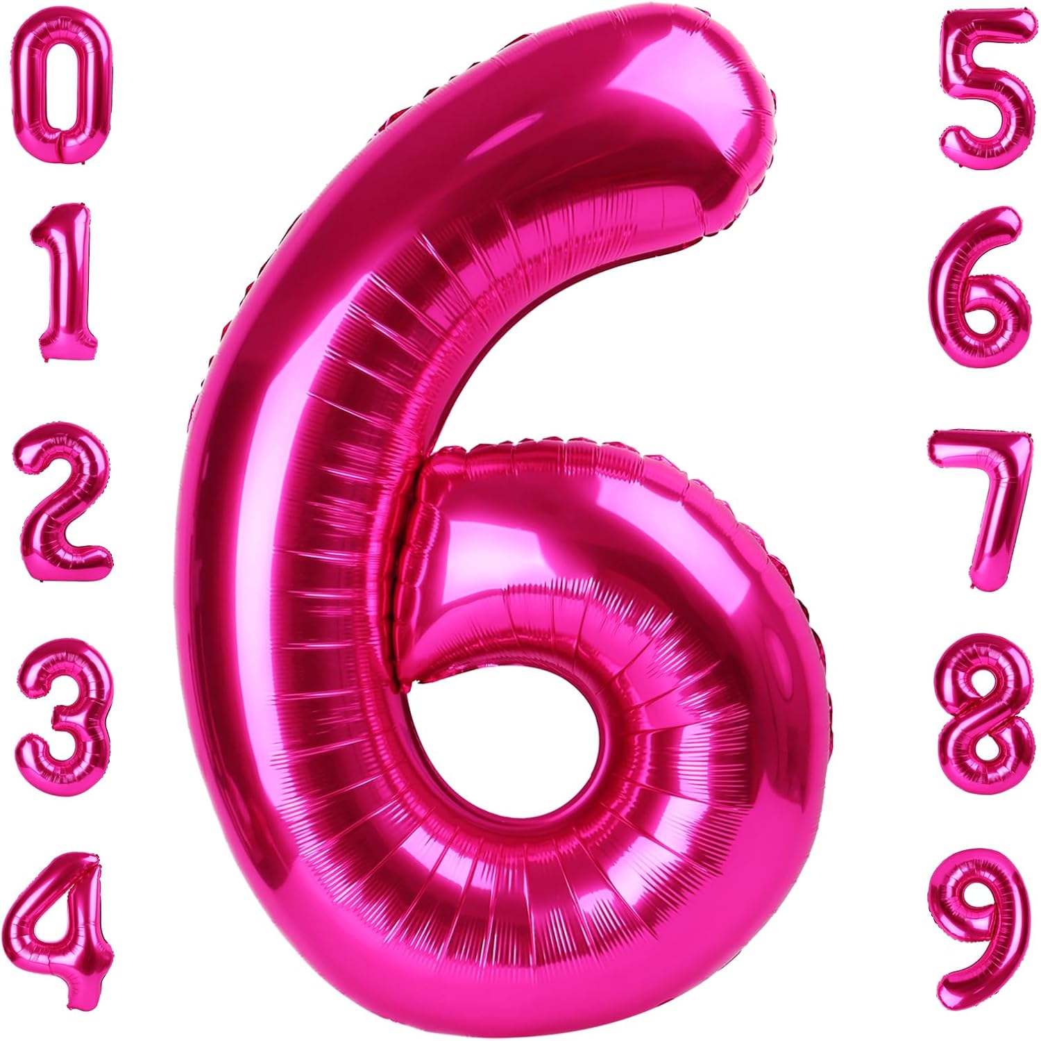 Number 6 Balloon - 40 Inch Hot Pink Birthday Decoration for Boys & Girls | Perfect for 6th Birthday Celebrations