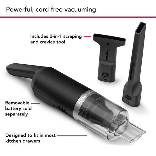 KitchenAid Go™ Cordless Kitchen Vacuum - Battery Sold Separately, KKVR100, Black Matte