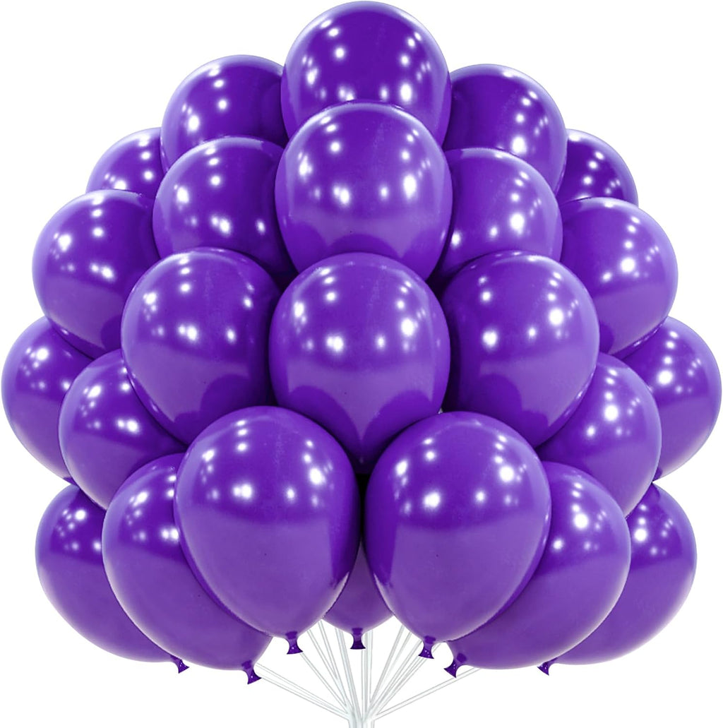 PartyWoo Dark Purple Balloons - 100pcs 12-Inch Royal Purple Latex Helium Balloons for Celebrations