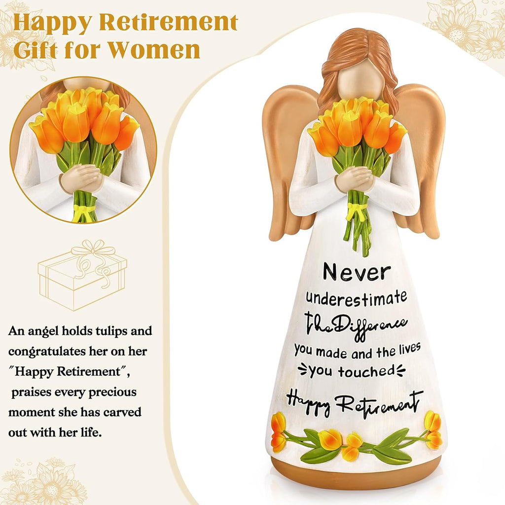 Regine Switzerland Hand-Painted Angel Figurine - Thoughtful Retirement Gift for Women | Perfect for Coworkers and Friends