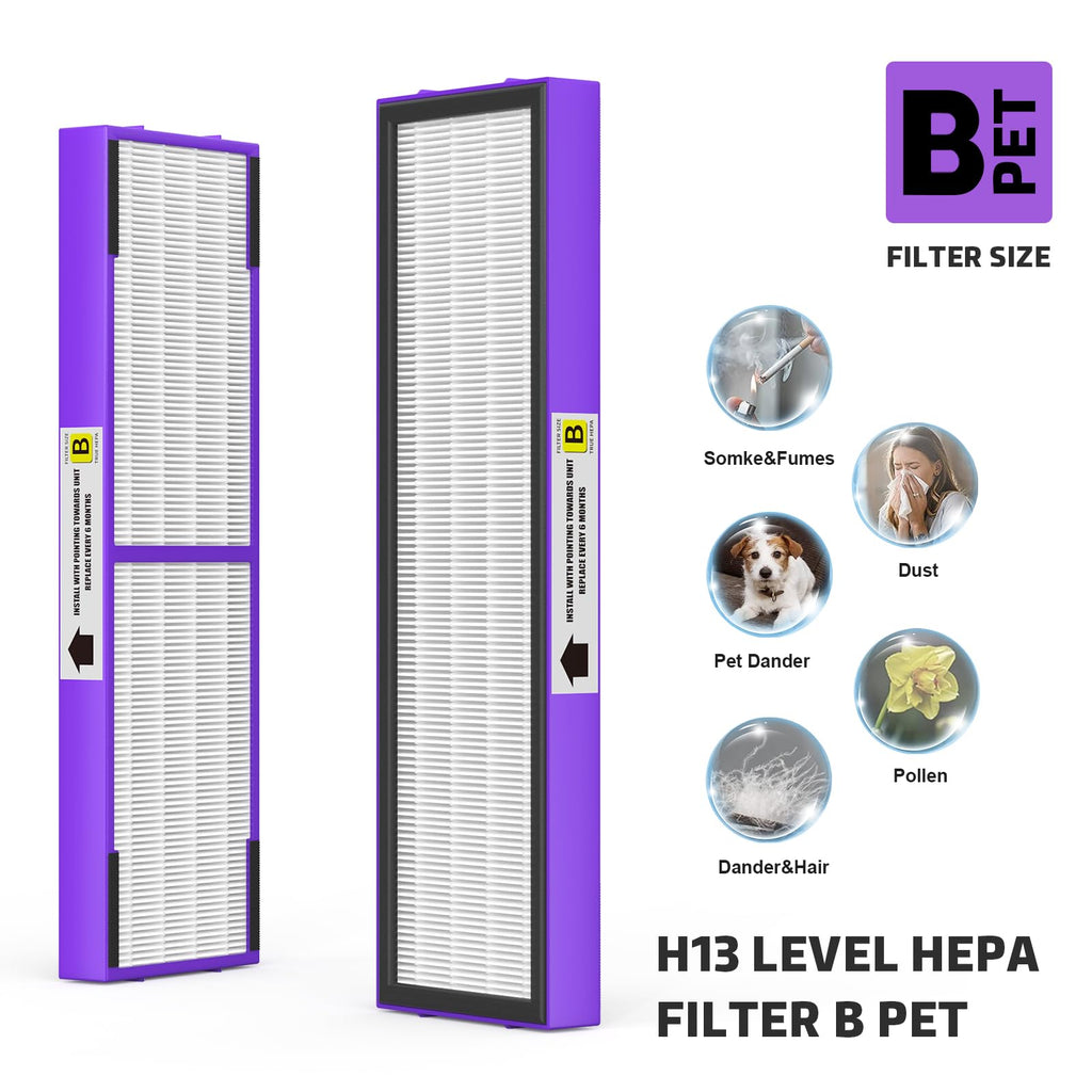 FLT4850PT Filter B Fresh Pet Replacement Compatible with Guardian Models AC4850, AC4825, AC4870, CDAP4500, AC4900, AC4300, AP2200, FLT4850PT, Violet, 2-Pack