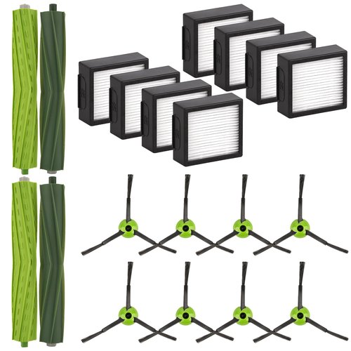 (20 Pack) Combo 10 Max Replacement Parts Compatible with iRobot Roomba Combo j7/ Combo j7+/ Comboj9+/ Combo 10 Max Robot Vacuum, 8 HEPA Filters, 8 Side Brushes, 2 Sets Roller Brushes