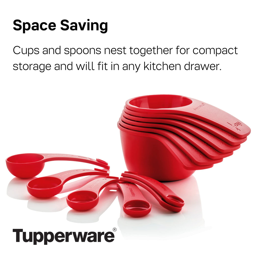 TUPPERWARE Brand Measuring Mates Set - 6 Measuring Cups + 6 Spoons - Dishwasher Safe & BPA Free