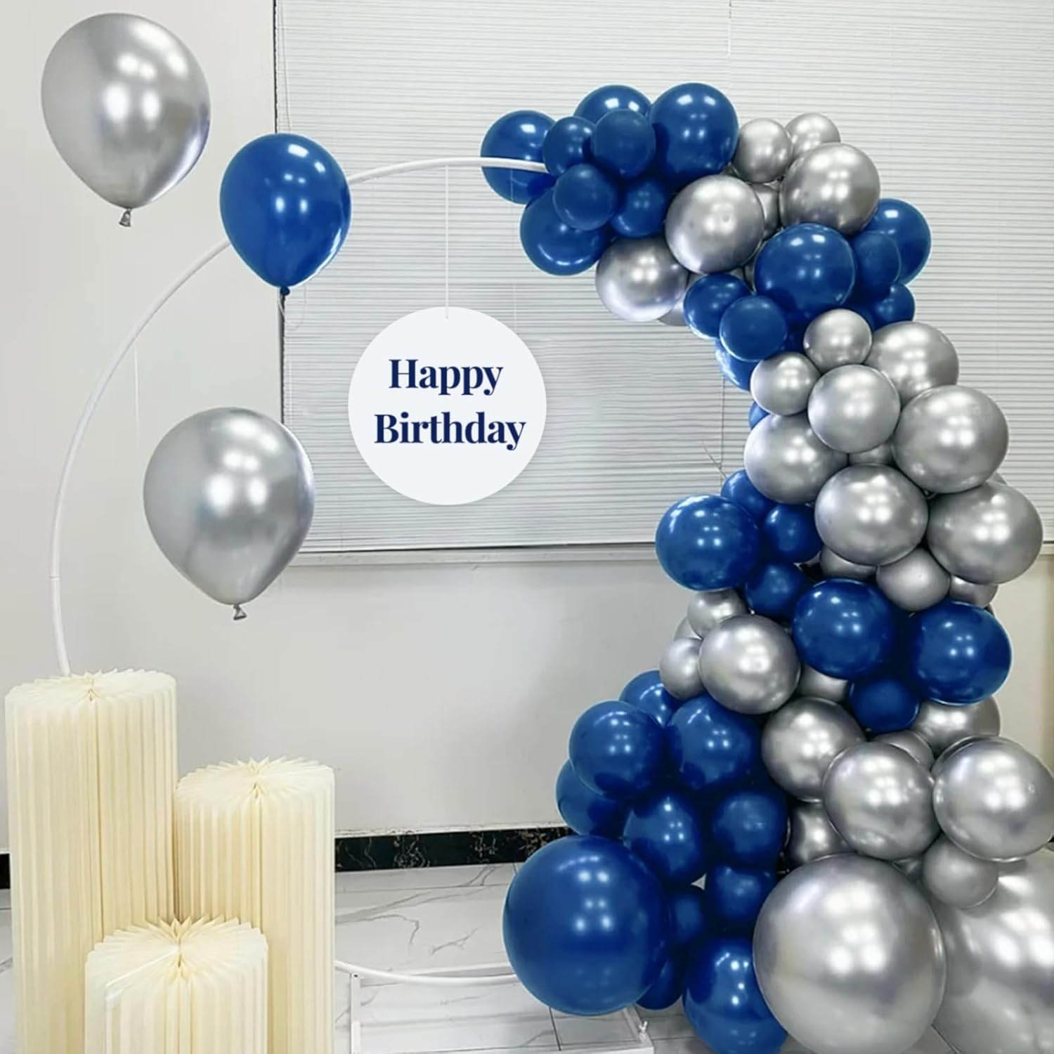 Skiennix Navy Blue Balloons - 12 Inch Latex Balloons for Birthday Parties & Baby Showers | 110 Pack