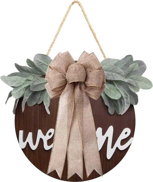 Burlap Bow | Rustic Jute Holiday Wreath Bow for Christmas Tree Topper & Wedding Decor - 9.8x21.6 in