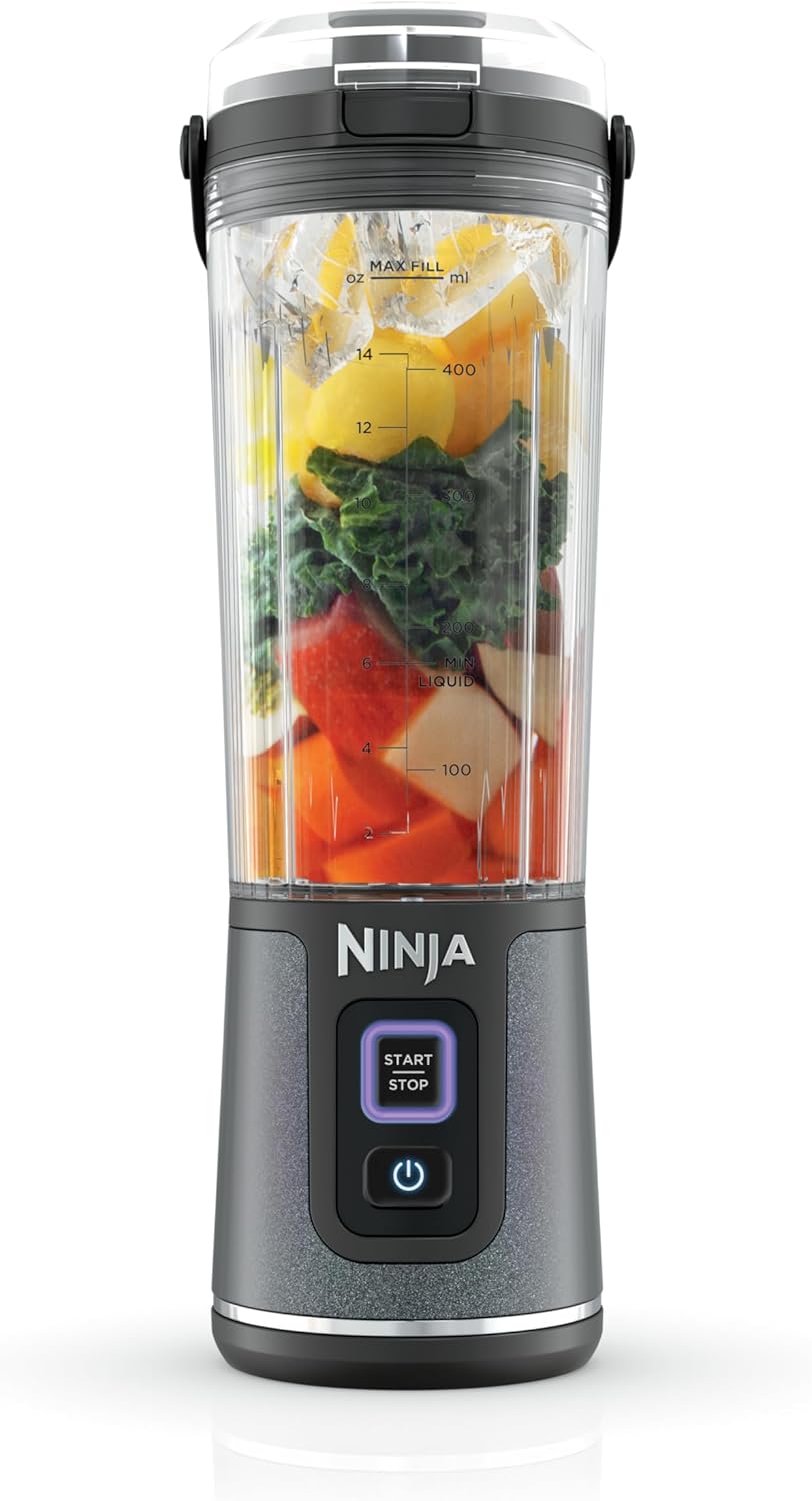 Ninja Blast Portable Blender - Cordless 18oz Personal Blender for Smoothies & Shakes | BPA Free, Leakproof, USB-C Rechargeable - Navy/Silver