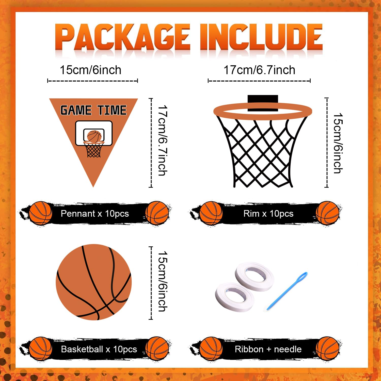 Yancan Basketball Banner Party Decorations, Basketball Theme Garland for Boy Birthday College High School Graduation Decor