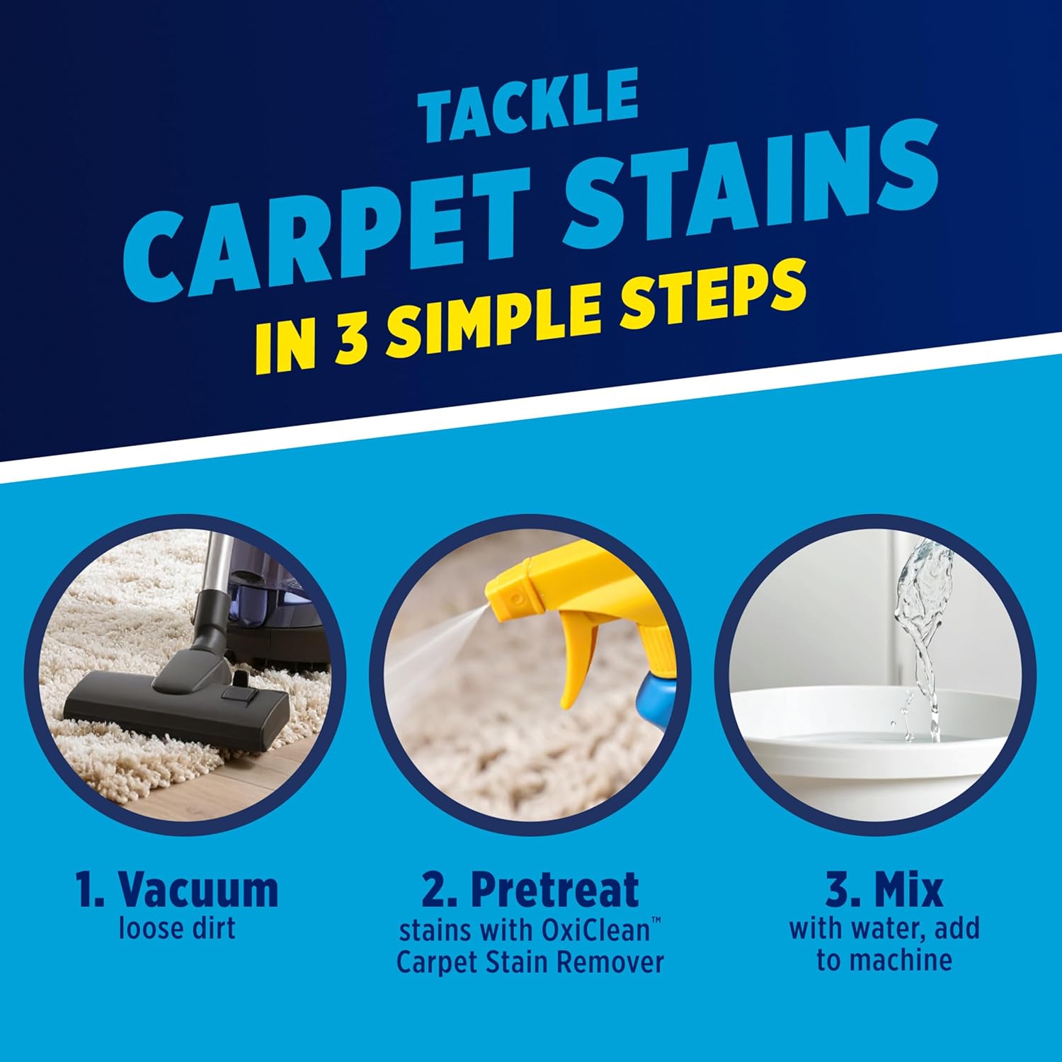 OxiClean Carpet Cleaner Liquid Solution - Powerful Steam Cleaning Formula | 64 Fl Oz