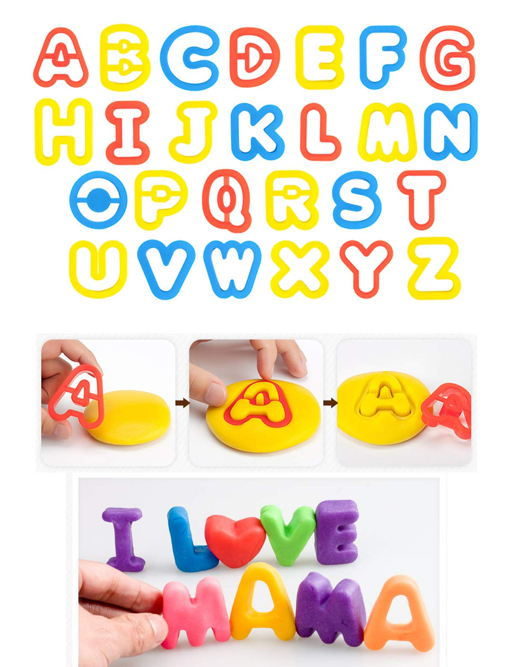 Pecopcock Kids Letter Molds Numeral Molds Tools Set for Preschool cognition Creative Cutting (41 Pieces)