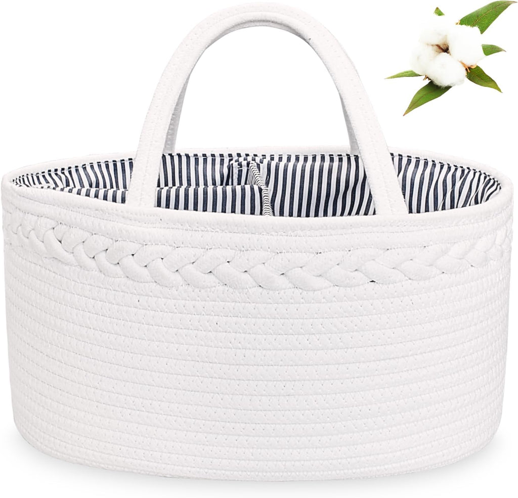 ABenkle Baby Diaper Caddy - Stylish Nursery Storage Bin & Car Organizer for Diapers & Wipes