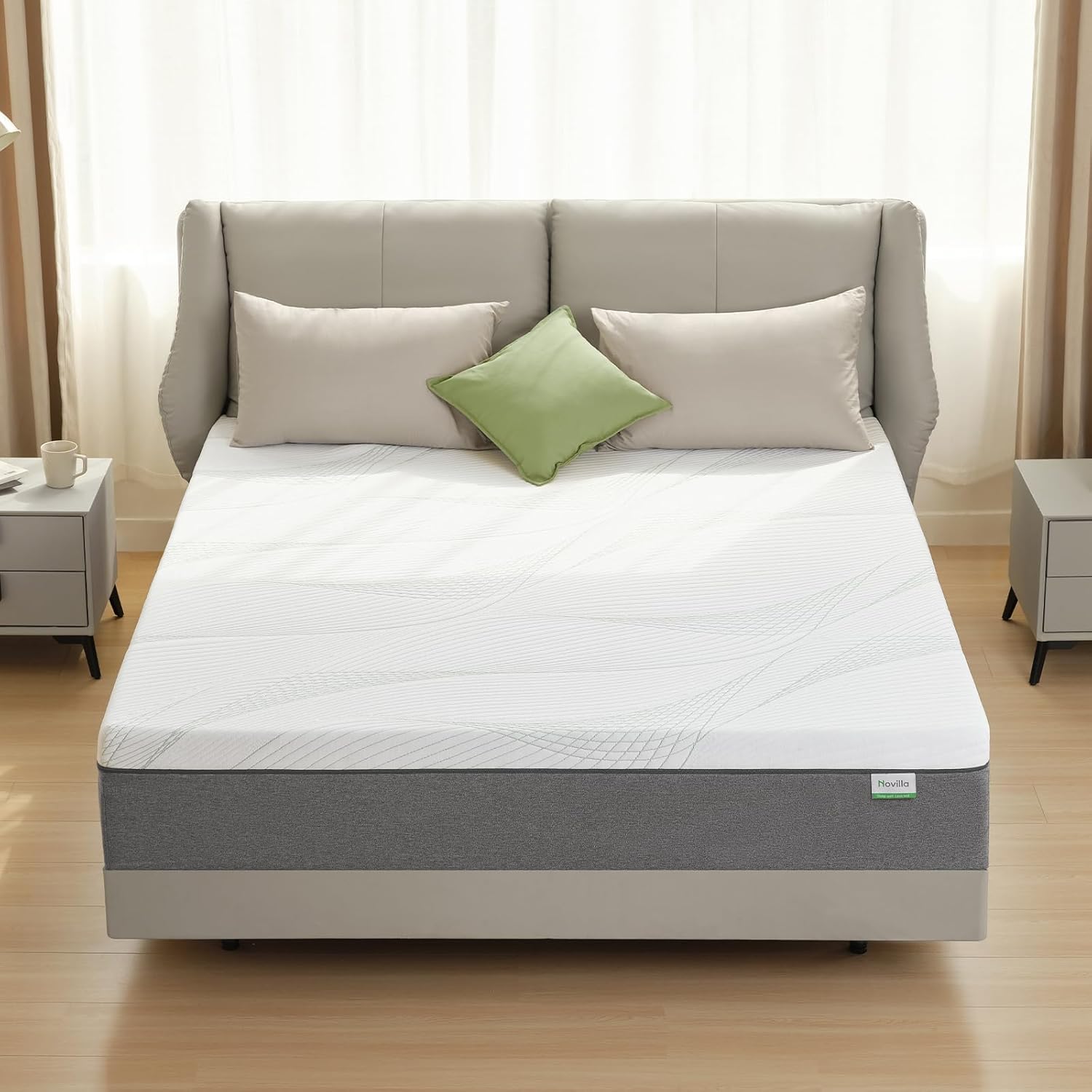 Novilla Queen Size Mattress - 10 Inch Gel Memory Foam for Plush Comfort & Pressure Relief | CertiPUR-US Certified